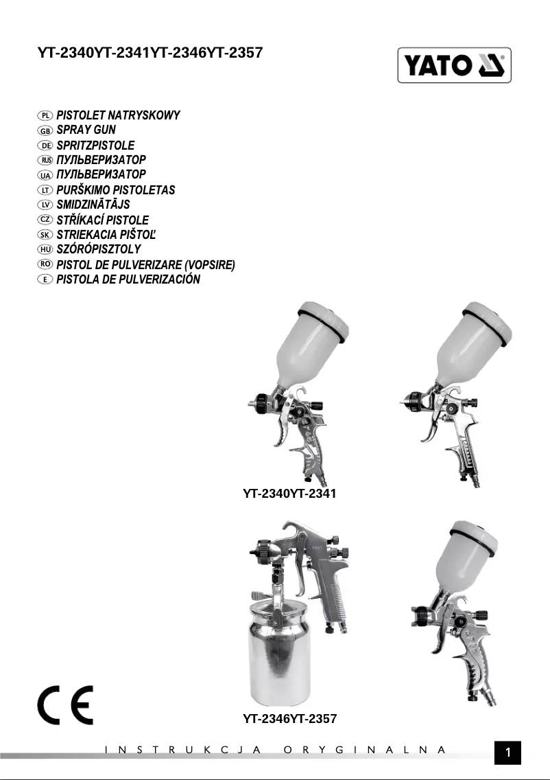 Page 1 de la notice Manuel utilisateur Yato YT-2357