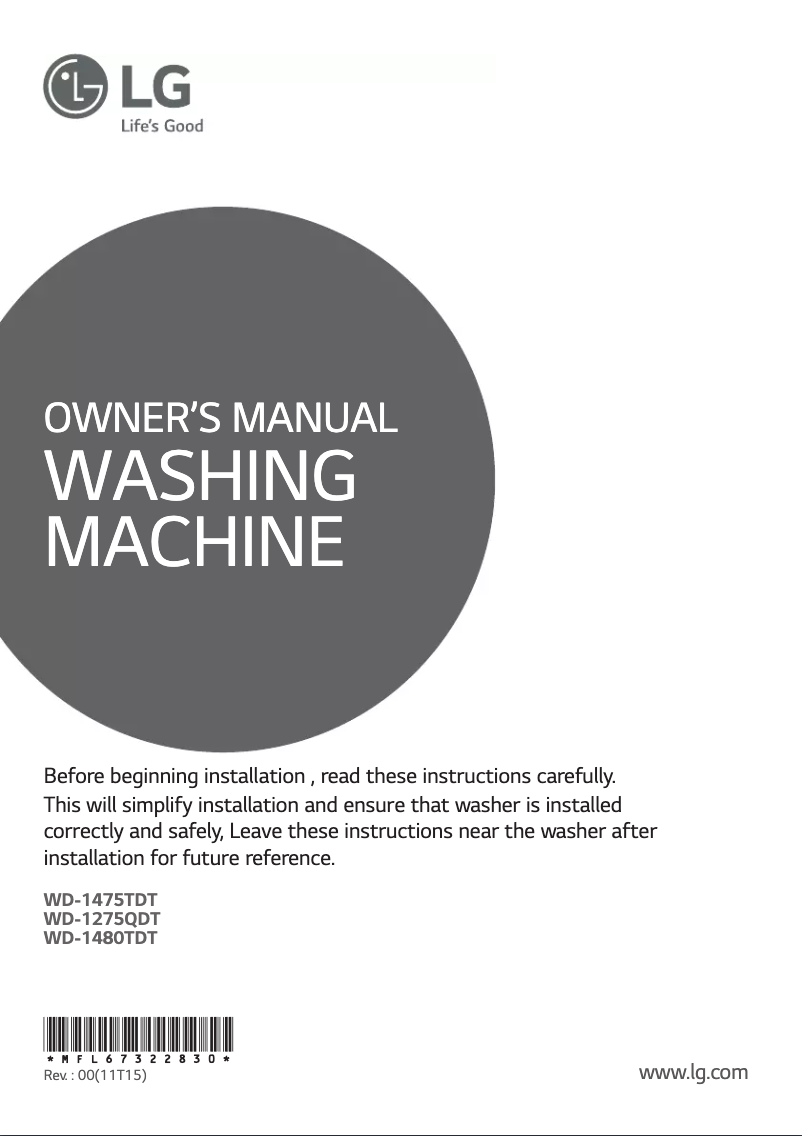 Página 1 del manual Manual de usuario LG WD-1275QDT