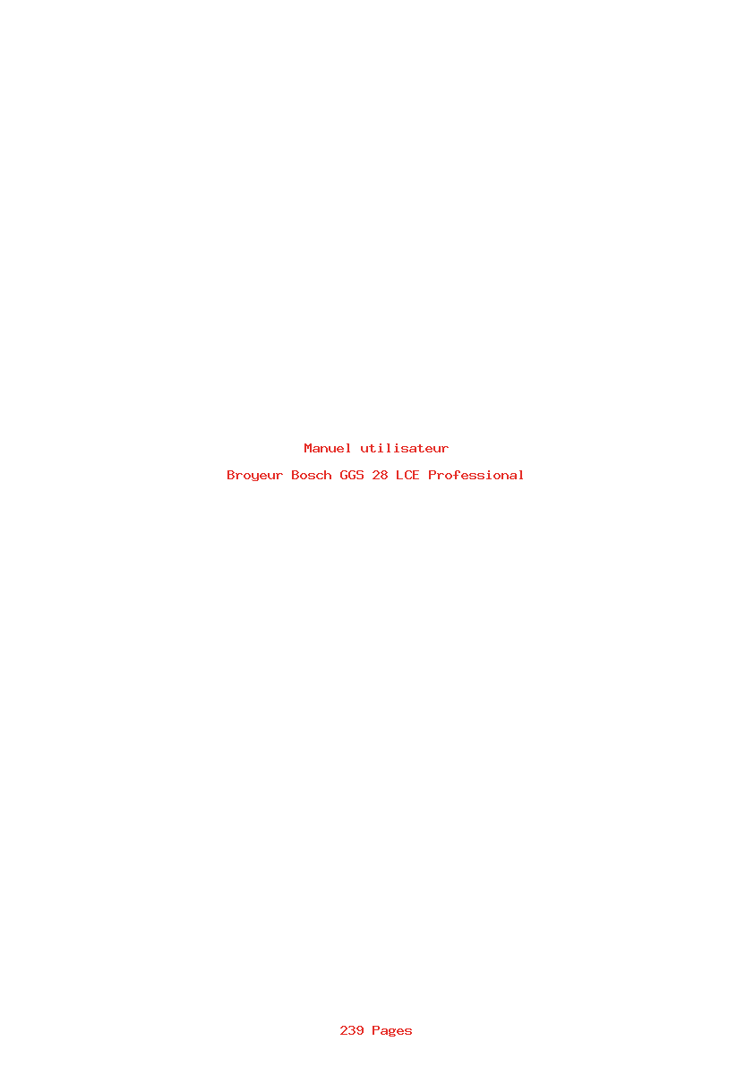 Page 1 de la notice Manuel utilisateur Bosch GGS 28 LCE Professional