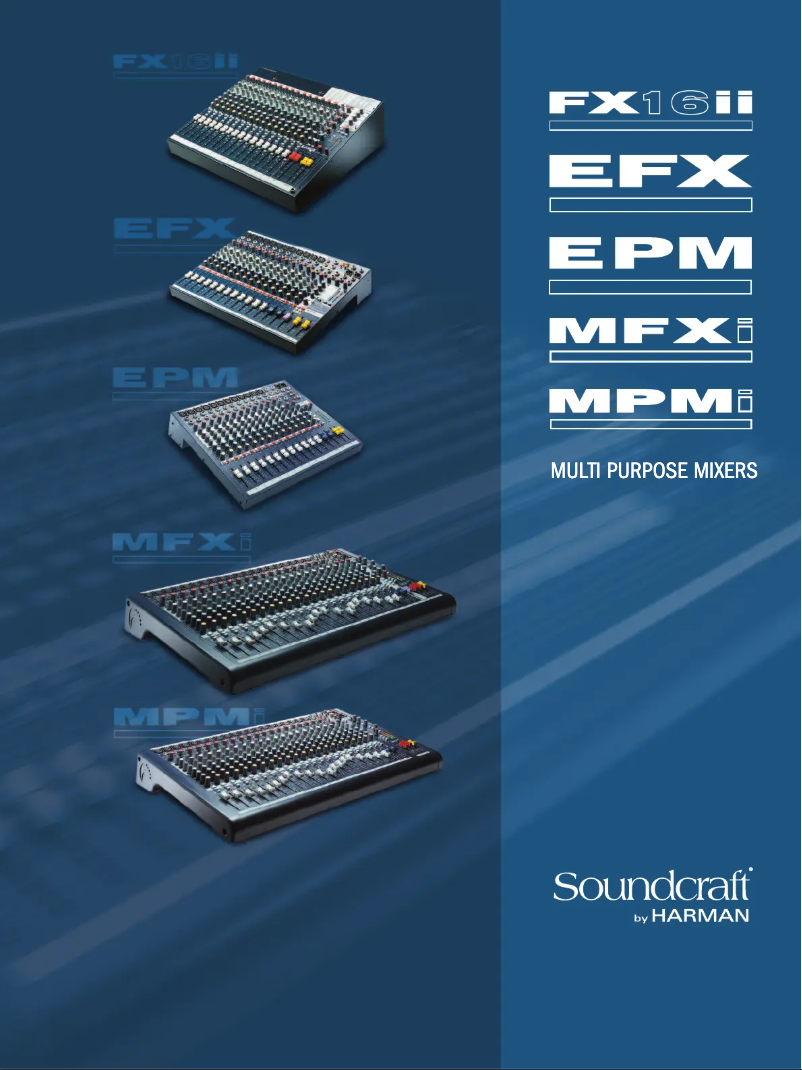 Page 1 de la notice Manuel utilisateur Soundcraft MFXI