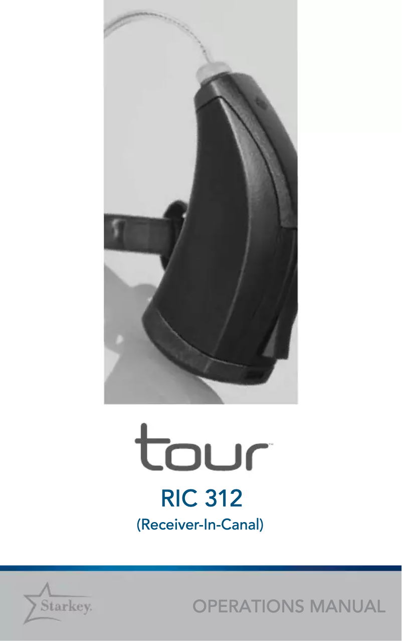 Page 1 de la notice Manuel utilisateur Starkey Tour RIC 312