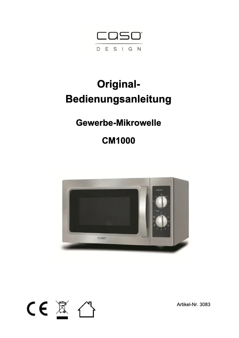 Página 1 del manual Manual de usuario Caso CM 1000