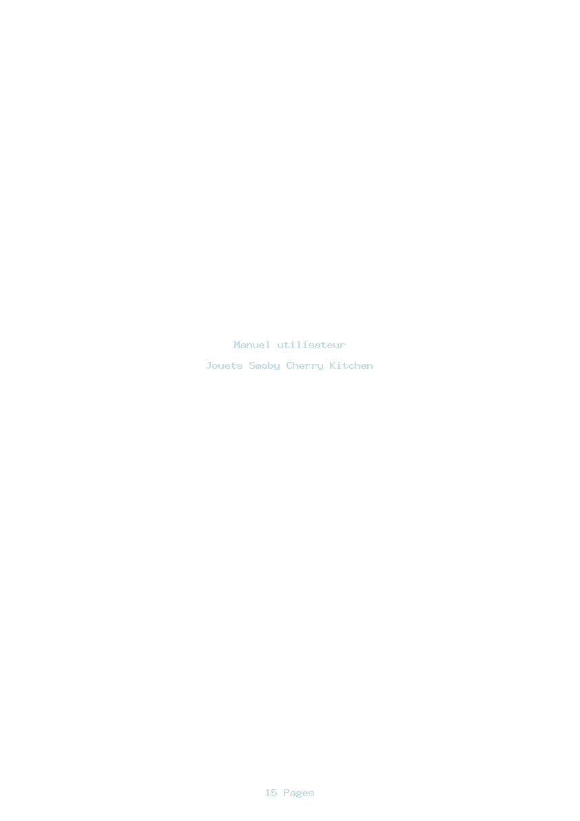 Page 1 de la notice Manuel utilisateur Smoby Cherry Kitchen