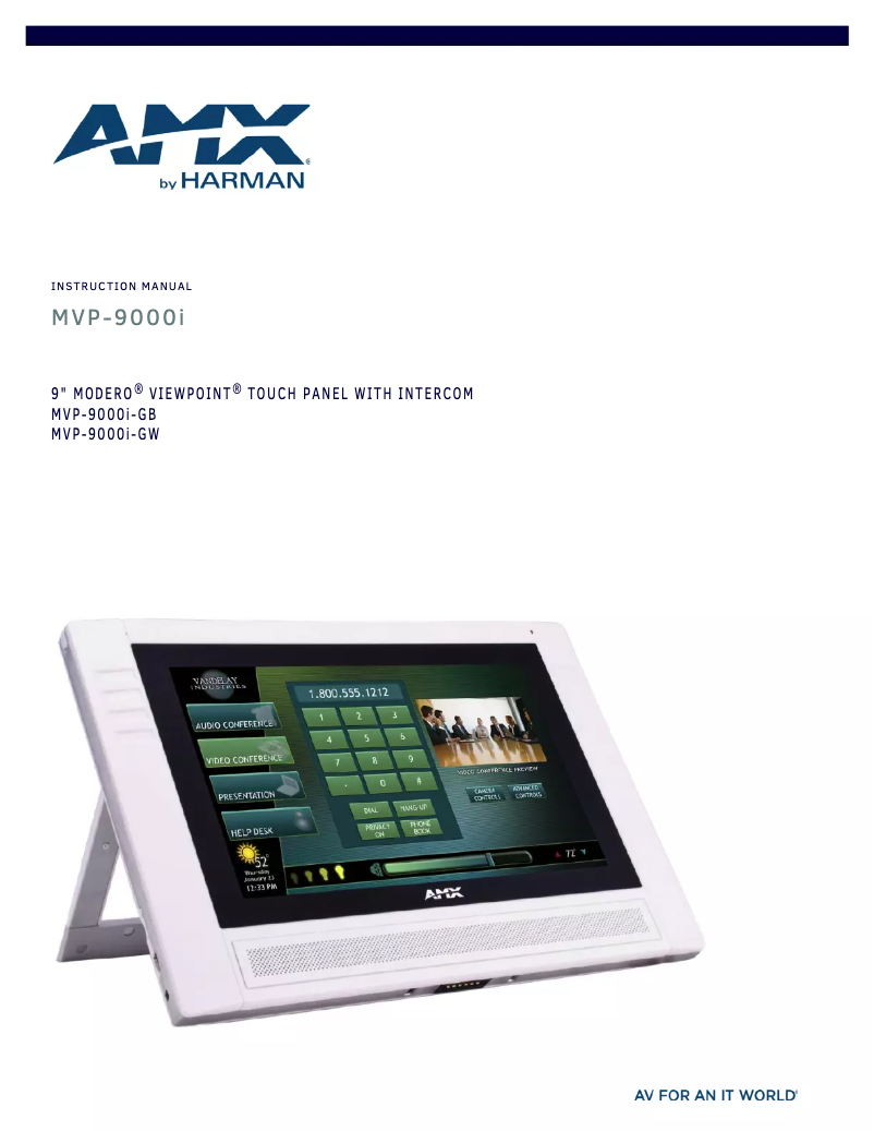 Page 1 de la notice Manuel utilisateur AMX MVP-9000i