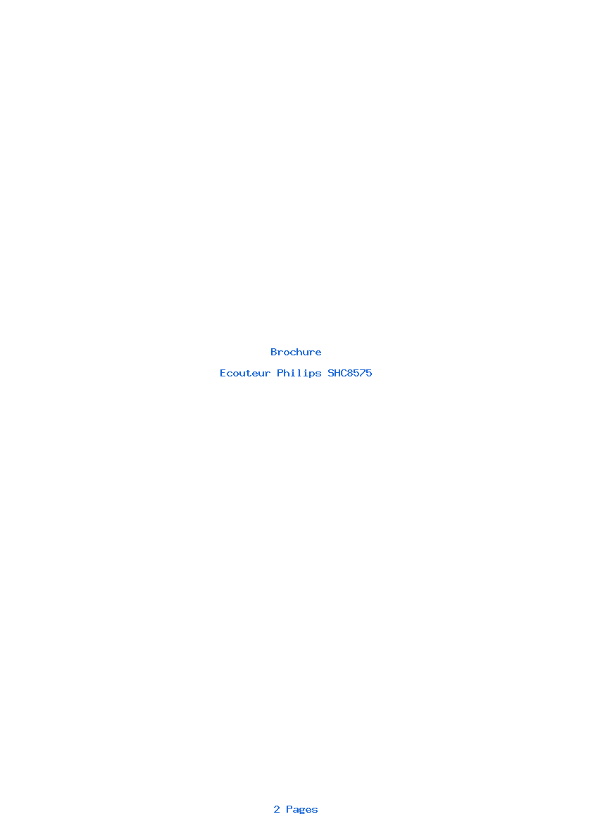 Page 1 de la notice Brochure Philips SHC8575