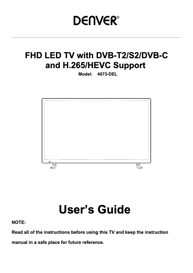 Page 1 de la notice Manuel utilisateur Denver LED-4073