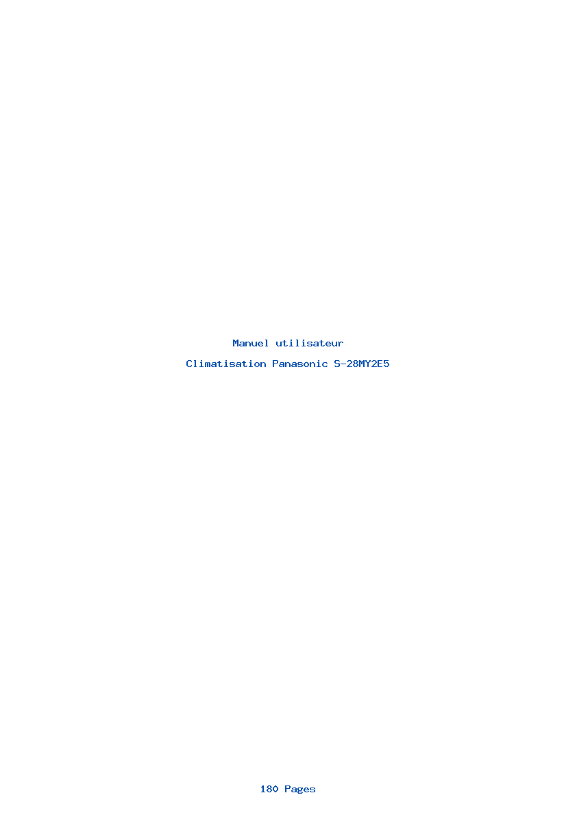 Page 1 de la notice Manuel utilisateur Panasonic S-28MY2E5