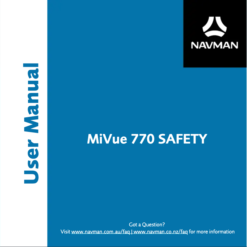 Image de la première page du manuel de l'appareil MiVue 770 SAFETY