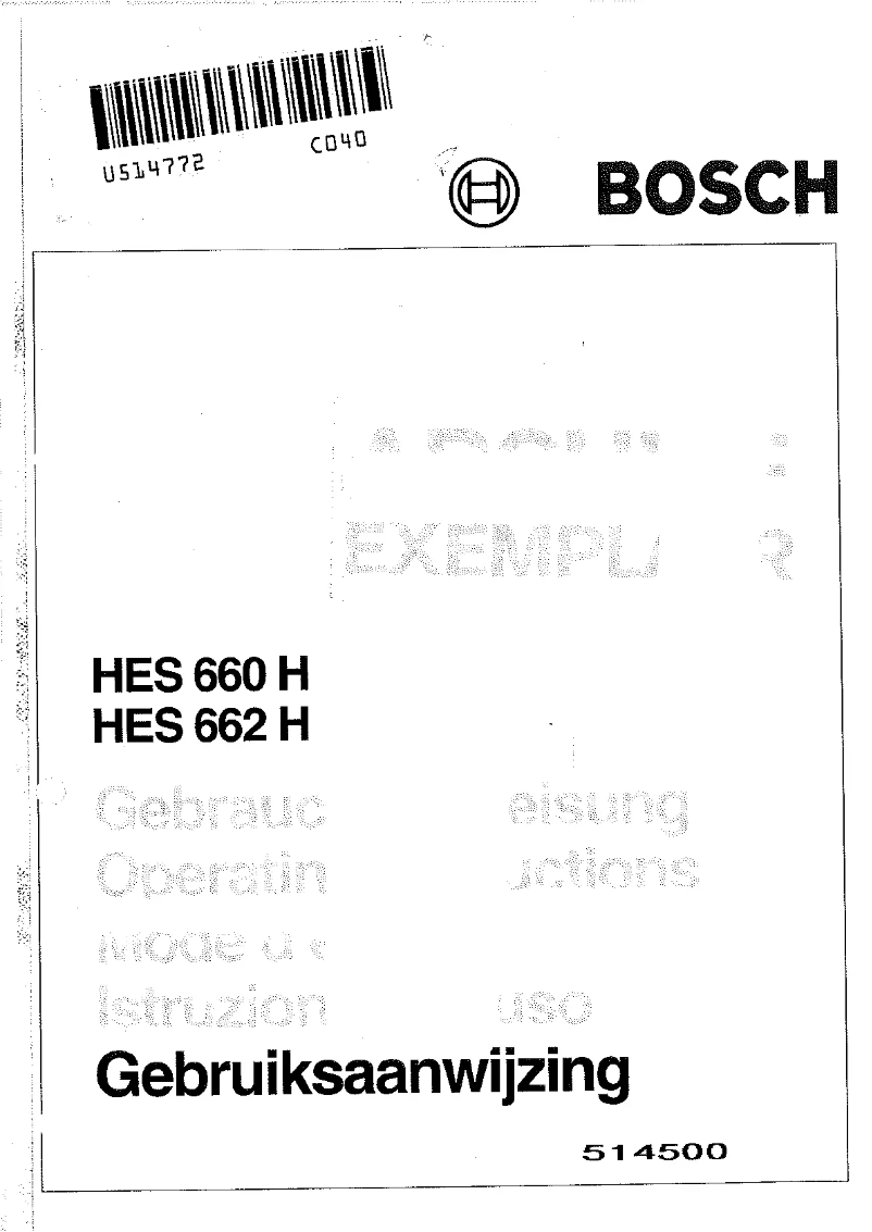 Page 1 de la notice Manuel utilisateur Bosch HES660H