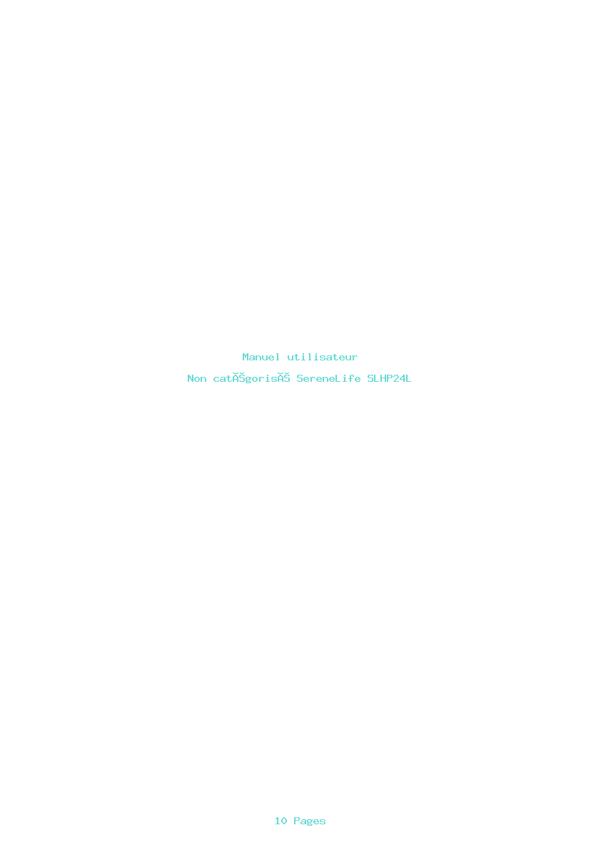 Page 1 de la notice Manuel utilisateur SereneLife SLHP24L