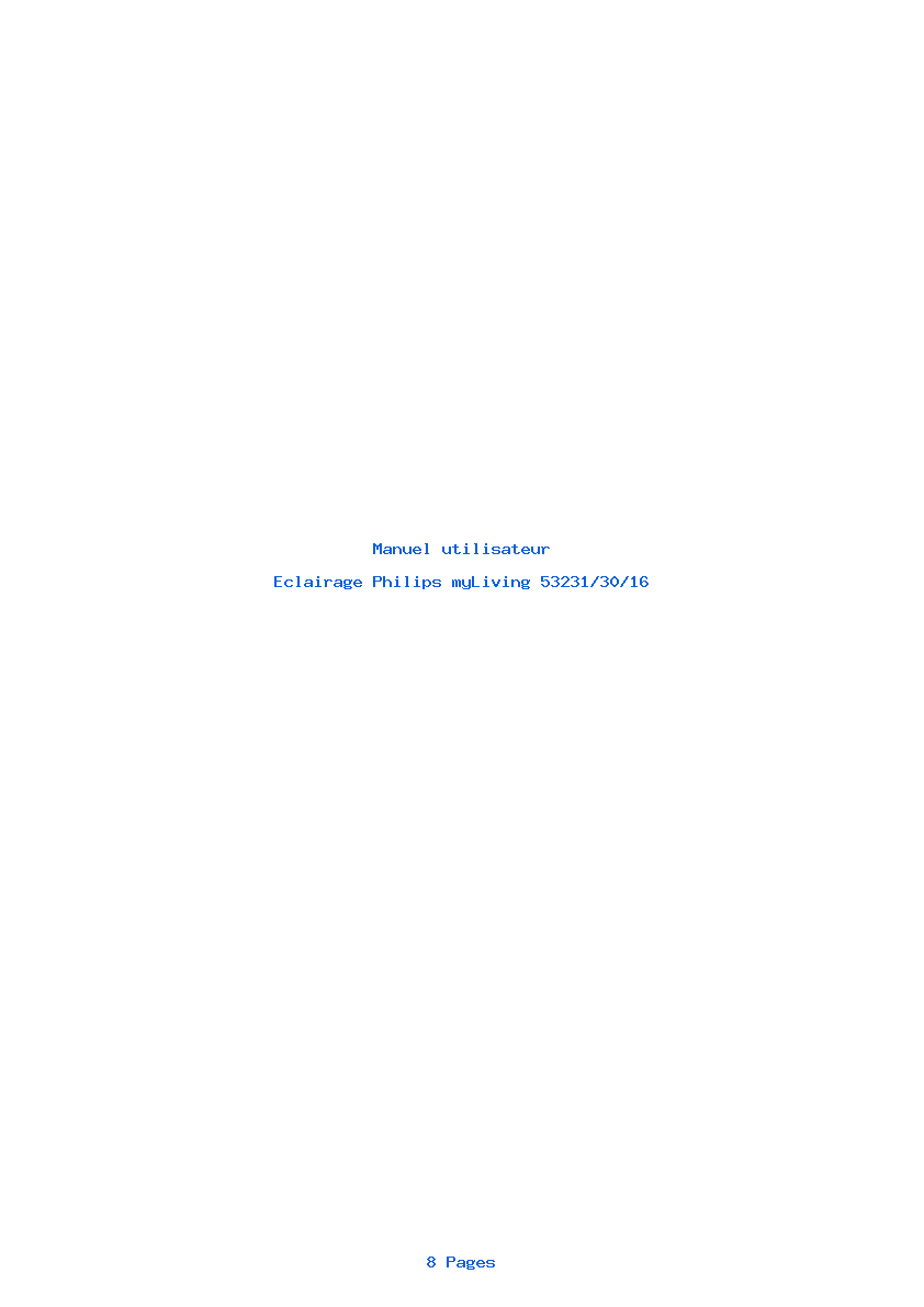 Page 1 de la notice Manuel utilisateur Philips myLiving 53231/30/16