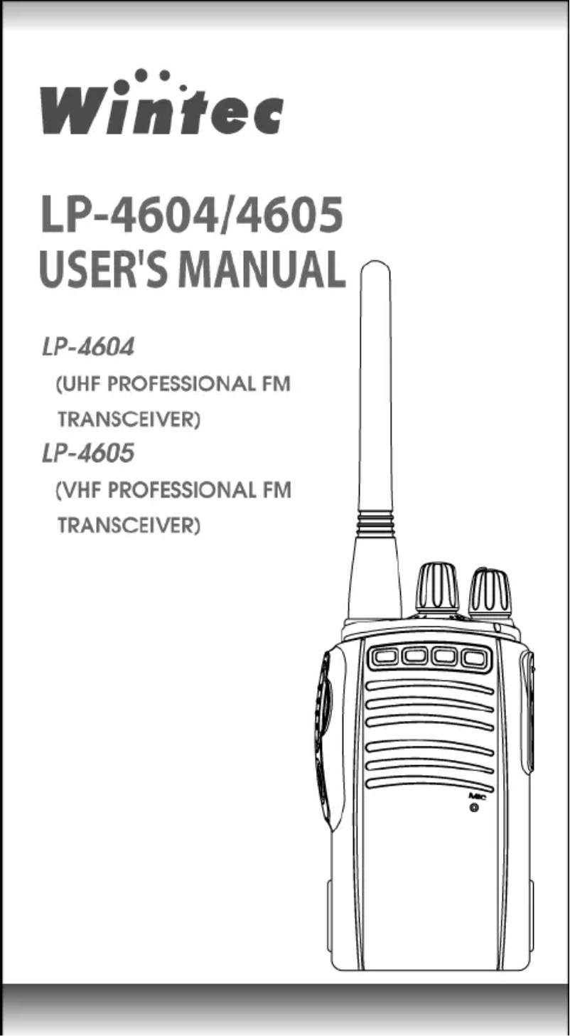 Page 1 de la notice Manuel utilisateur Wintec LP-4605