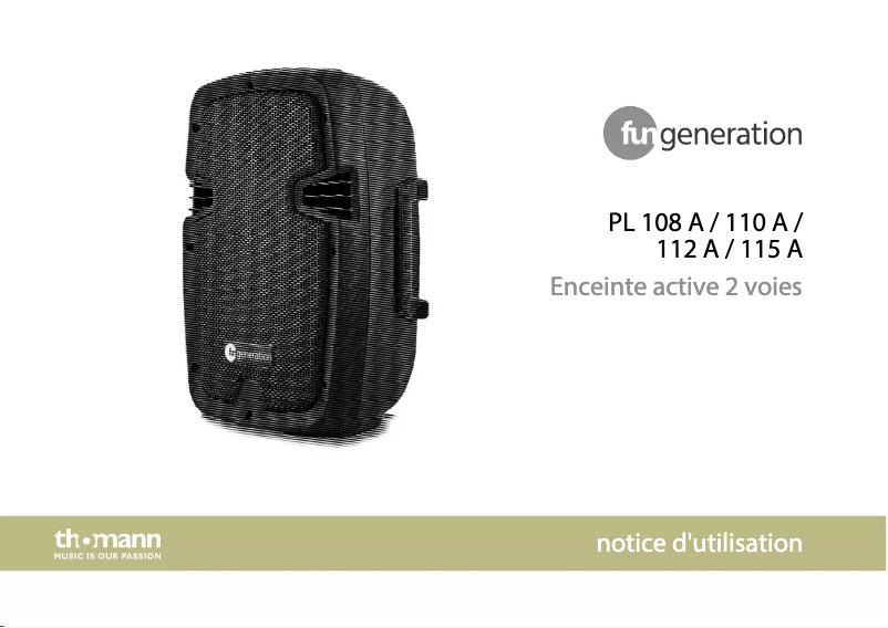 Page 1 de la notice Manuel utilisateur Fun Generation PL 112 A