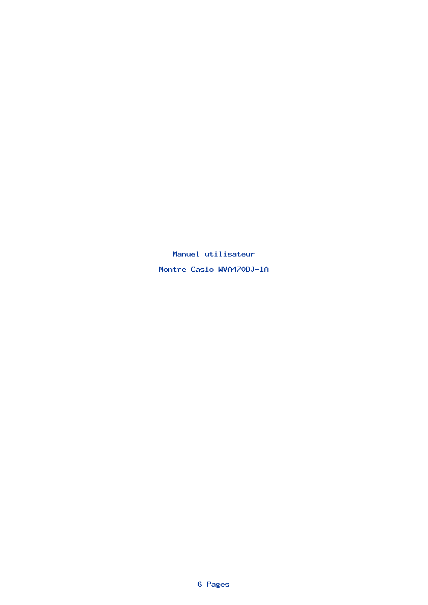 Page 1 de la notice Manuel utilisateur Casio WVA470DJ-1A