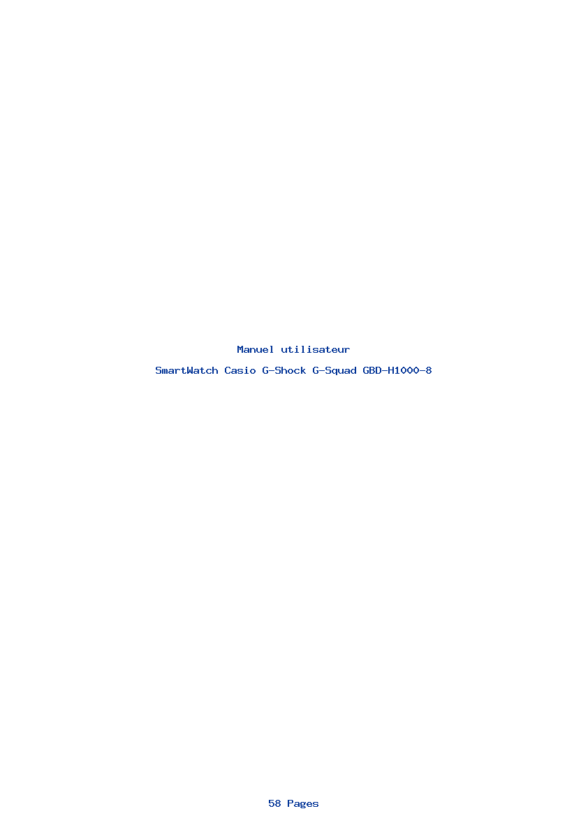 Page 1 de la notice Manuel utilisateur Casio G-Shock G-Squad GBD-H1000-8