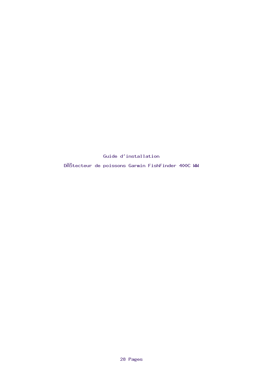 Page 1 de la notice Guide d'installation Garmin FishFinder 400C WW