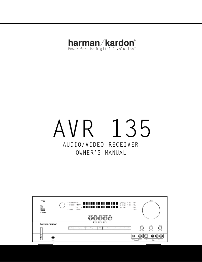 Page 1 de la notice Manuel utilisateur Harman Kardon AVR 135
