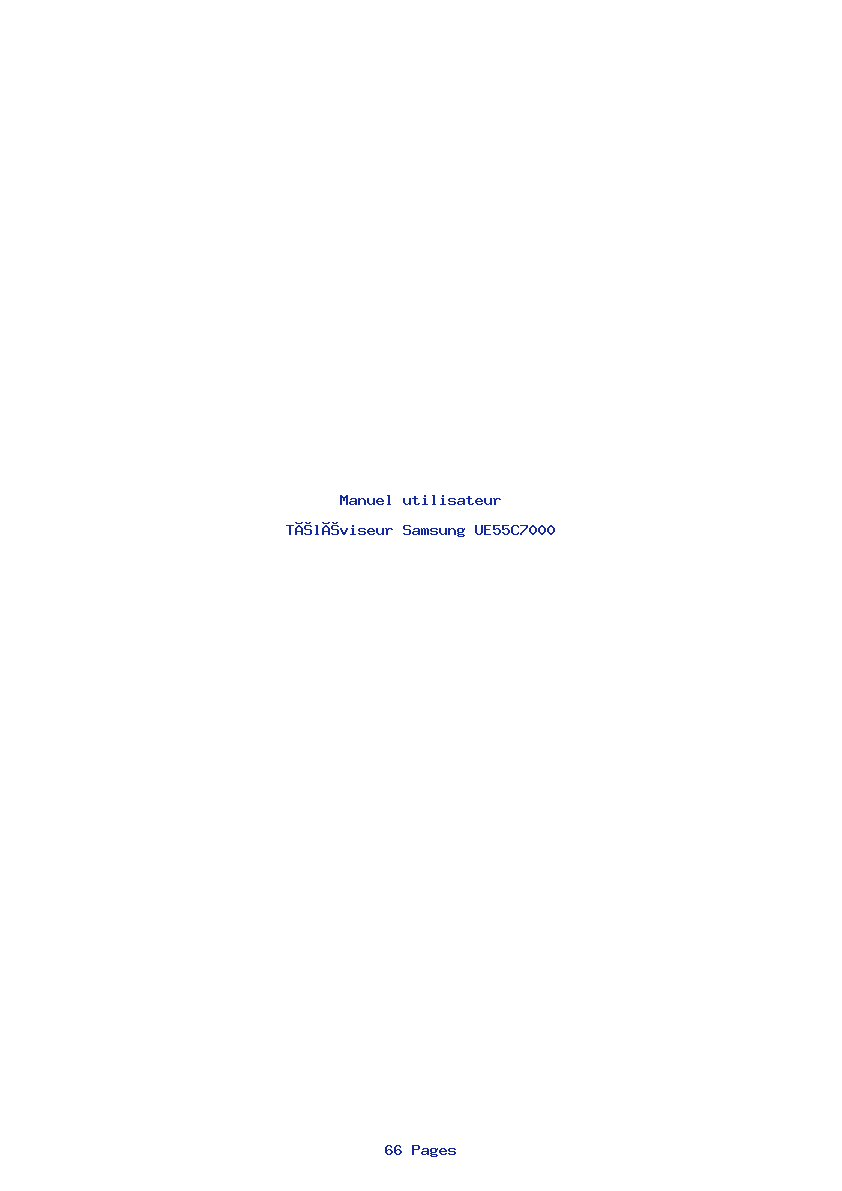 Page 1 de la notice Manuel utilisateur Samsung UE55C7000