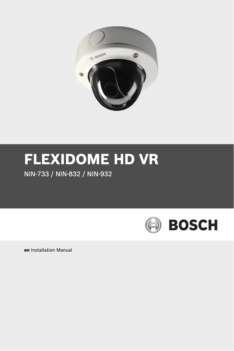 Page 1 de la notice Manuel utilisateur Bosch FLEXIDOME IP dynamic 7000 VR