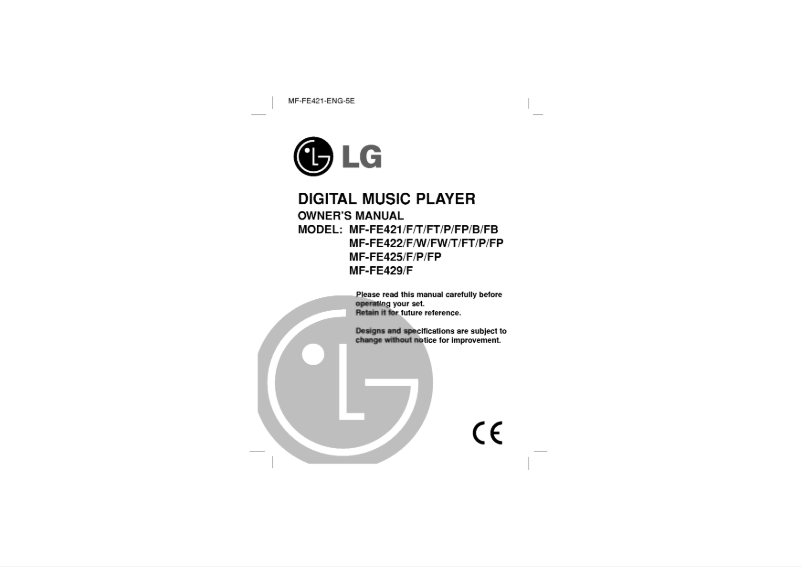 Page 1 of the manual User Manual LG MF-FE422T