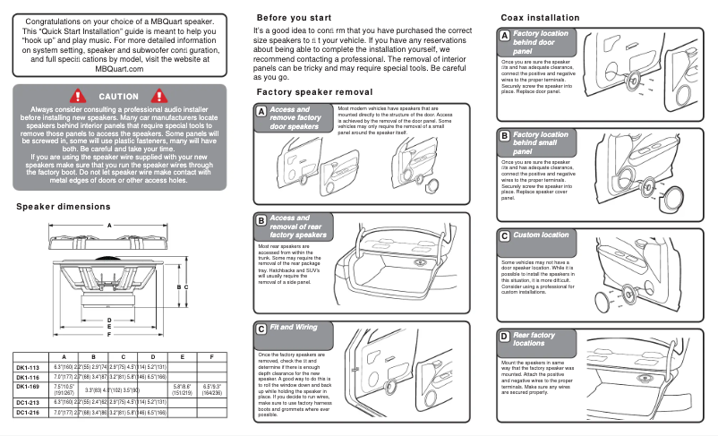 Page 1 de la notice Manuel utilisateur MB Quart Discus DK1-116