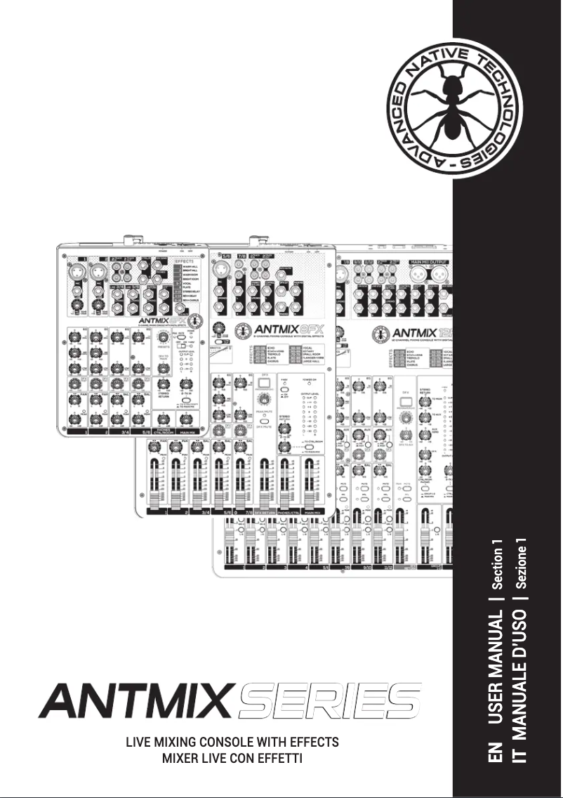 Page 1 de la notice Manuel utilisateur ANT Antmix 12FX