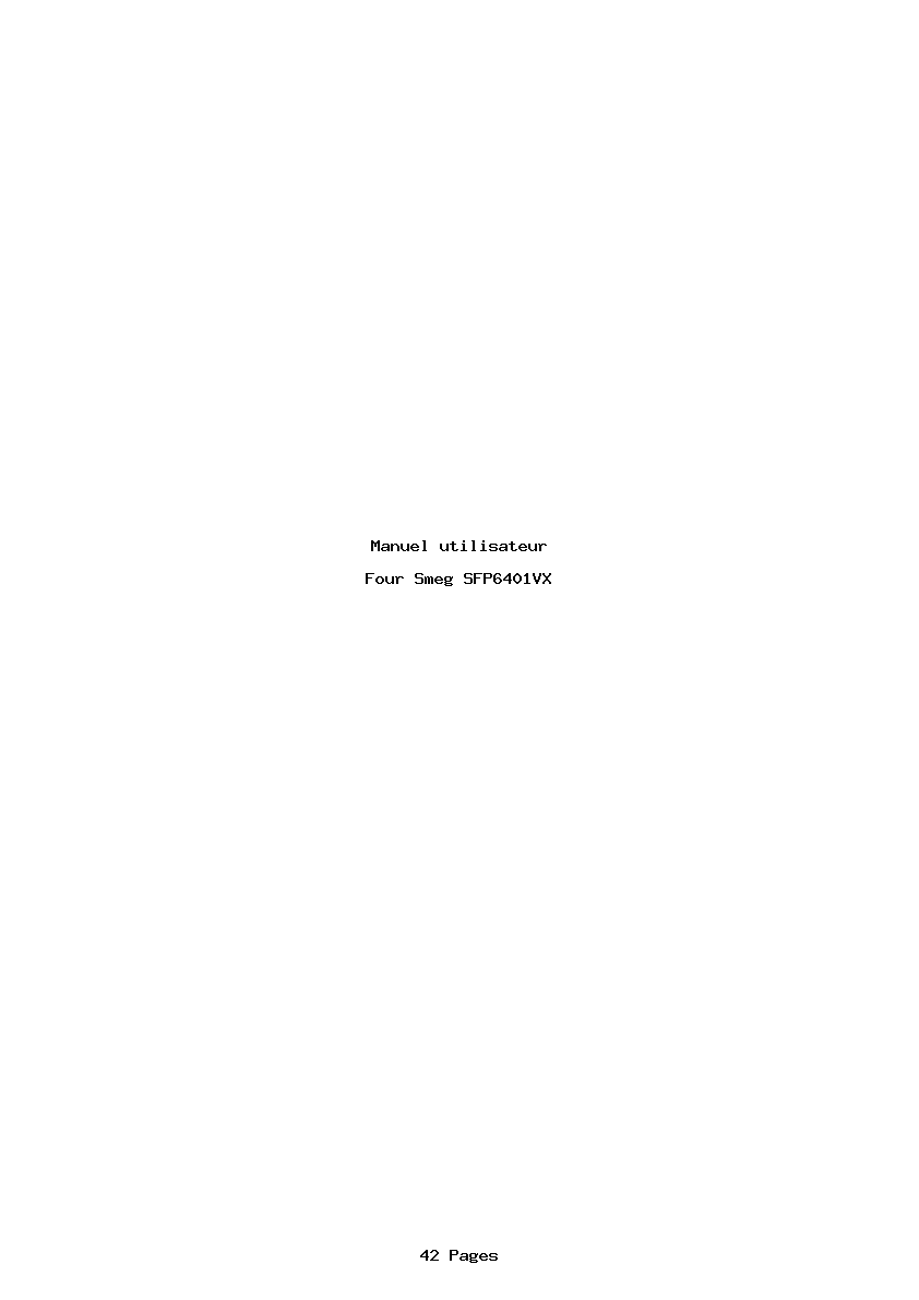 Page 1 de la notice Manuel utilisateur Smeg SFP6401VX