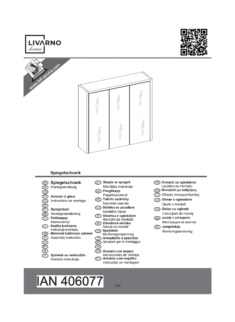 Page 1 de la notice Manuel utilisateur Livarno Lux IAN 406077