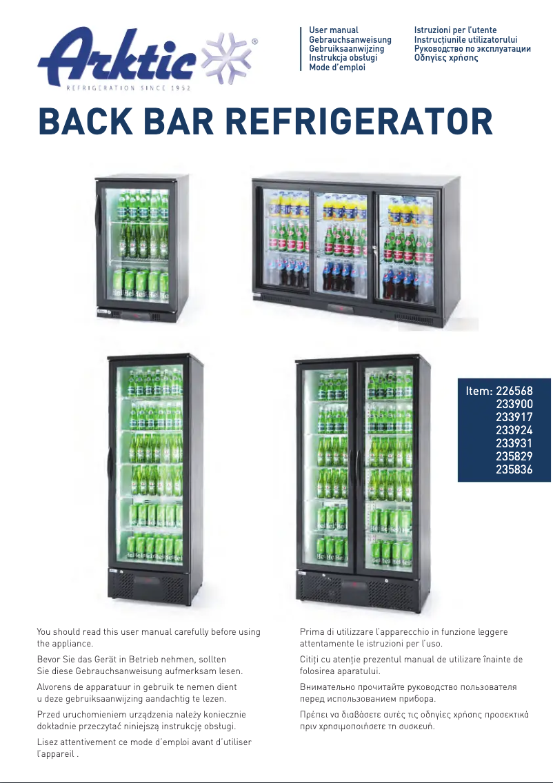 Page 1 de la notice Manuel utilisateur Arktic 235829