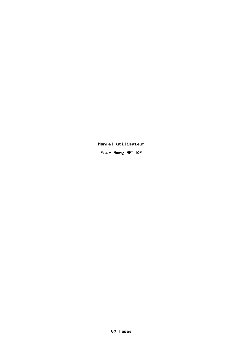 Page 1 de la notice Manuel utilisateur Smeg SF140E