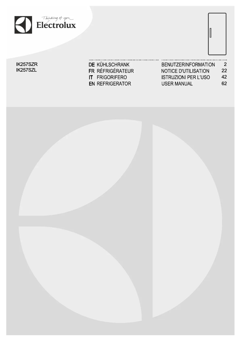 Página 1 del manual Manual de usuario Electrolux IK257SZL