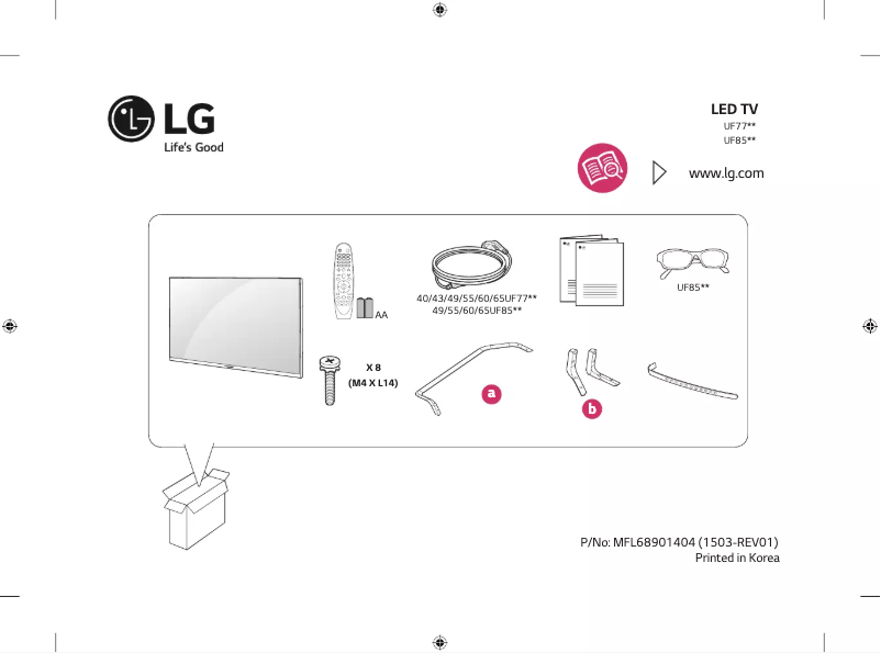 Page 1 de la notice Manuel utilisateur LG 43UF770T