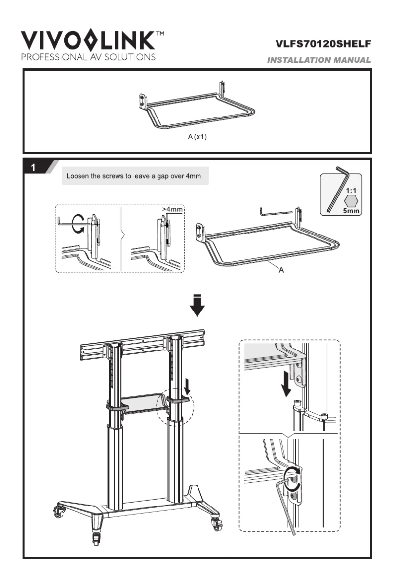 Page 1 de la notice Manuel utilisateur Vivolink VLFS70120SHELF