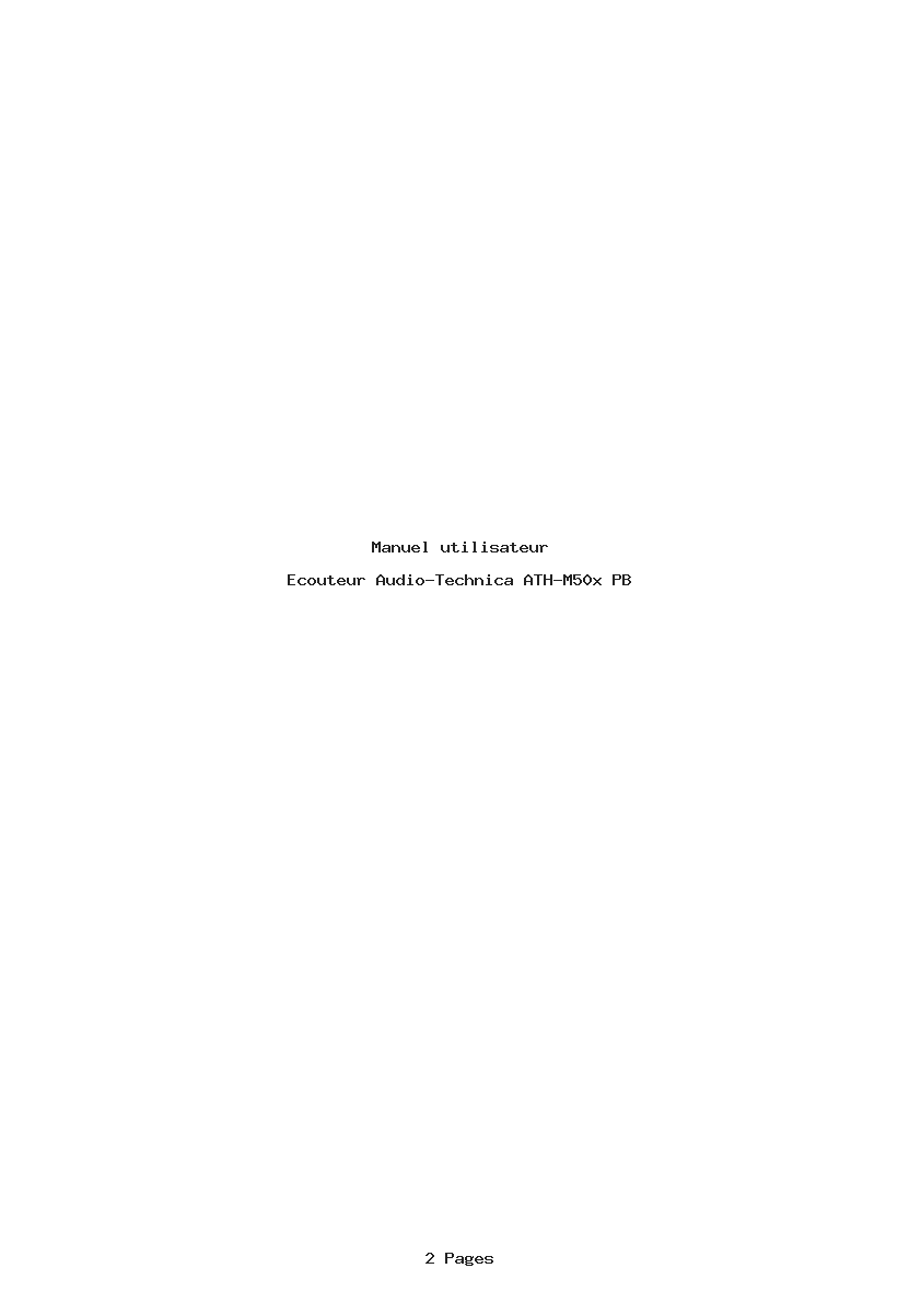Page 1 de la notice Manuel utilisateur Audio-Technica ATH-M50x PB