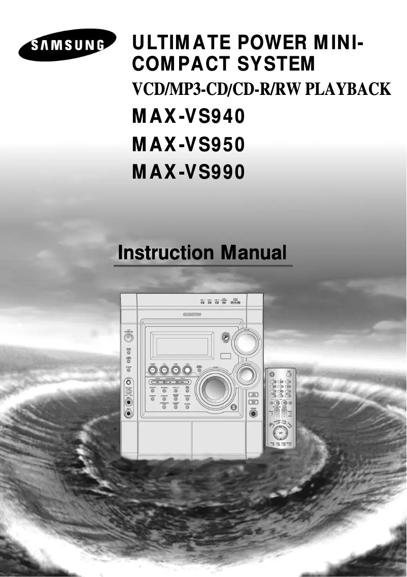 Page 1 de la notice Manuel utilisateur Samsung MAX-VS950