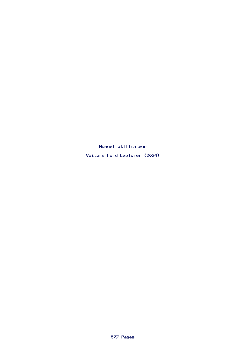 Page 1 de la notice Manuel utilisateur Ford Explorer (2024)