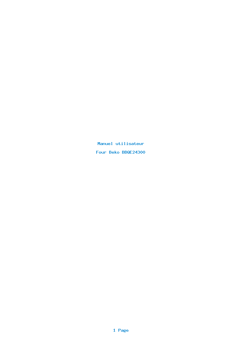 Page 1 de la notice Manuel utilisateur Beko BBQE24300