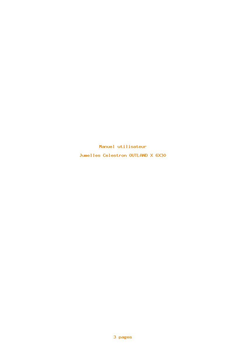 Page 1 de la notice Manuel utilisateur Celestron OUTLAND X 6X30