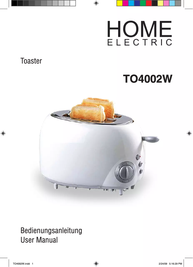 Página 1 del manual Manual de usuario Home Electric TO4002W