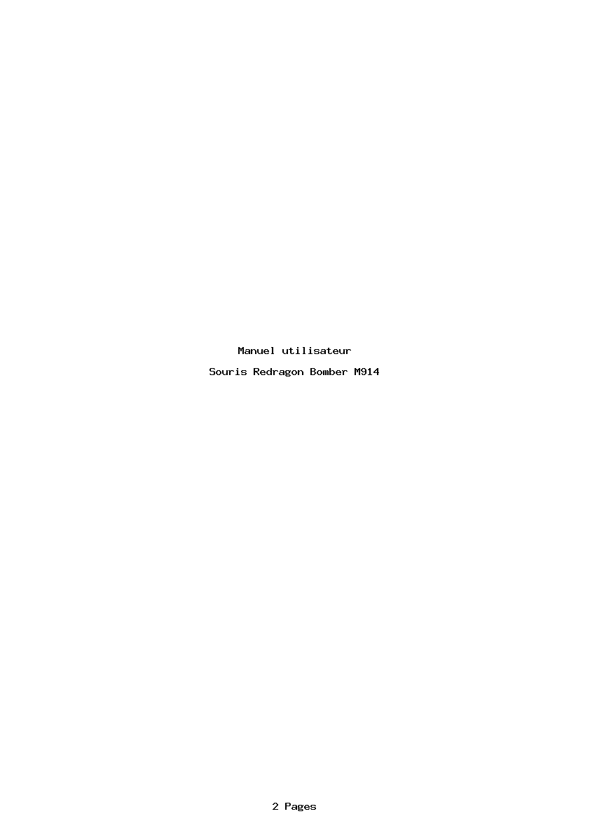 Page 1 de la notice Manuel utilisateur Redragon Bomber M914
