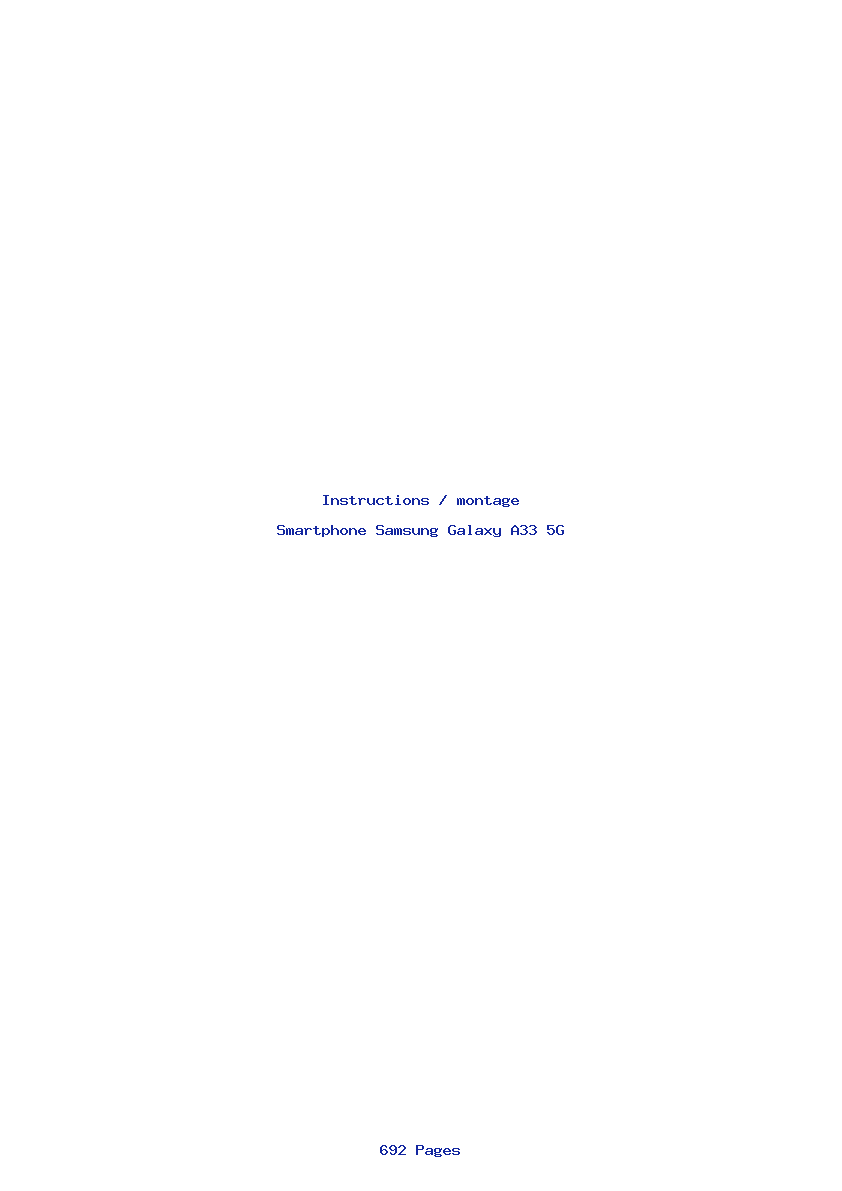 Page 1 de la notice Instructions / montage Samsung Galaxy A33 5G