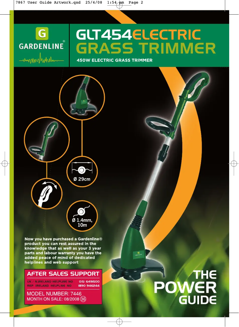 Page 1 de la notice Manuel utilisateur Gardenline GLT 454