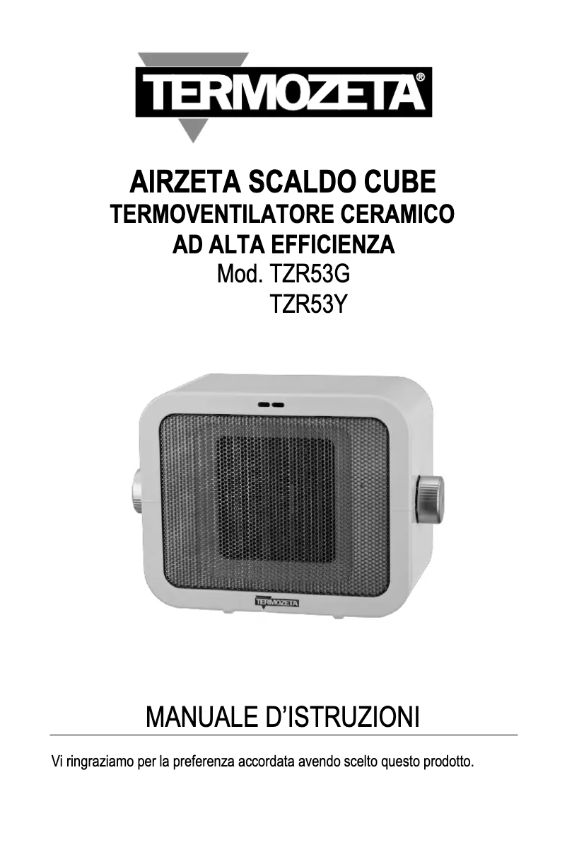 Page 1 of the manual User Manual Termozeta TZR53G