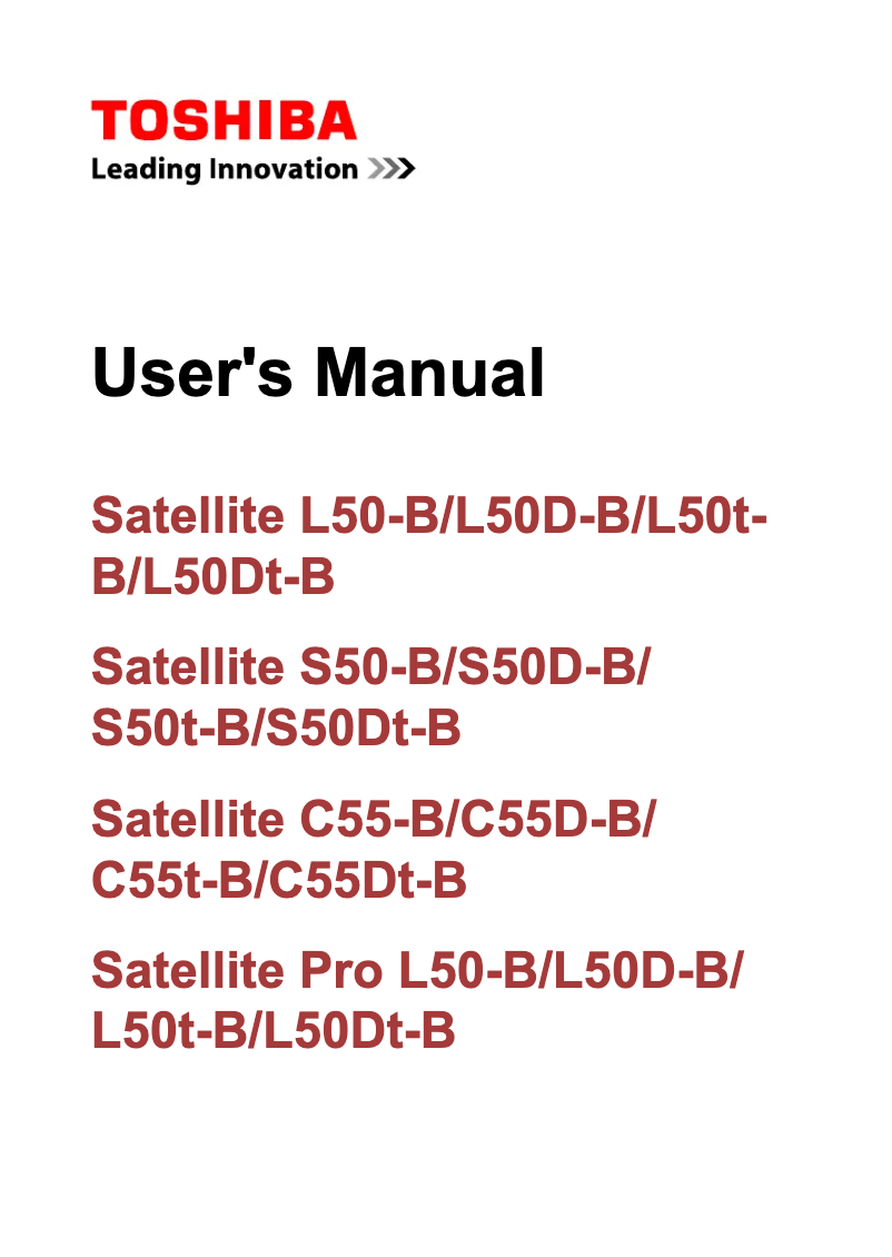 Página 1 del manual Manual de usuario Toshiba Satellite Pro L50Dt-B