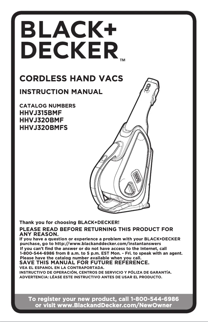 Page 1 de la notice Manuel utilisateur Black & Decker HHVJ320BMFS27