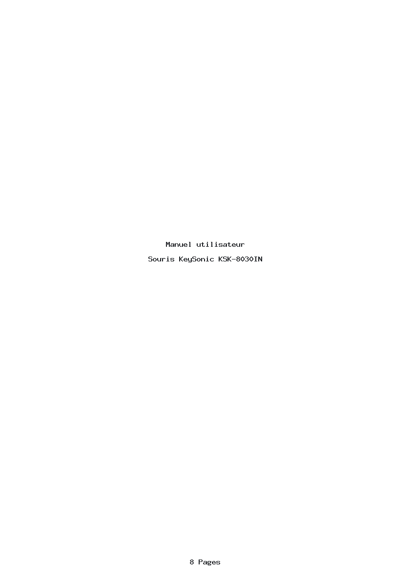 Page 1 de la notice Manuel utilisateur KeySonic KSK-8030IN