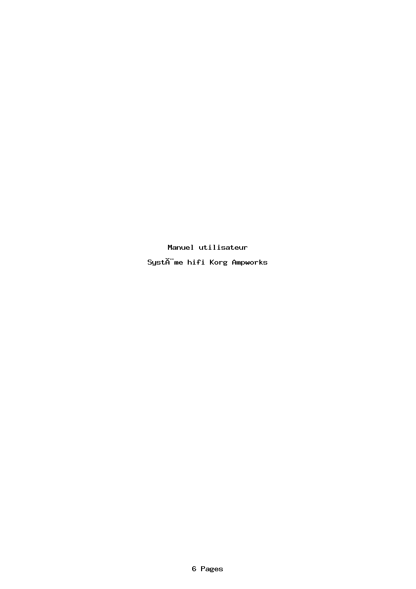 Page 1 de la notice Manuel utilisateur Korg Ampworks
