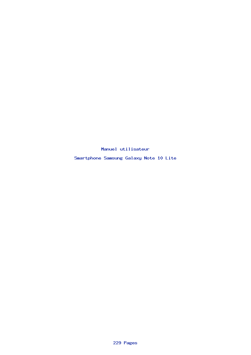Page 1 de la notice Manuel utilisateur Samsung Galaxy Note 10 Lite