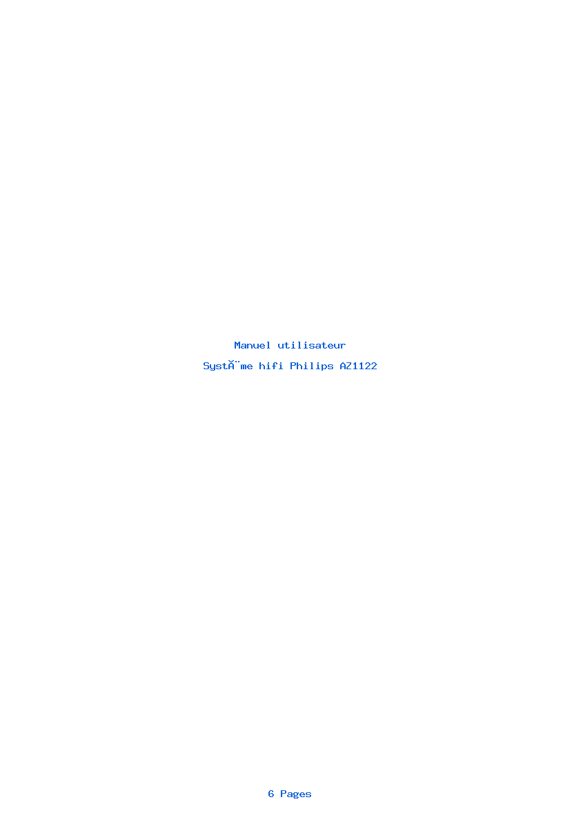 Page 1 de la notice Manuel utilisateur Philips AZ1122