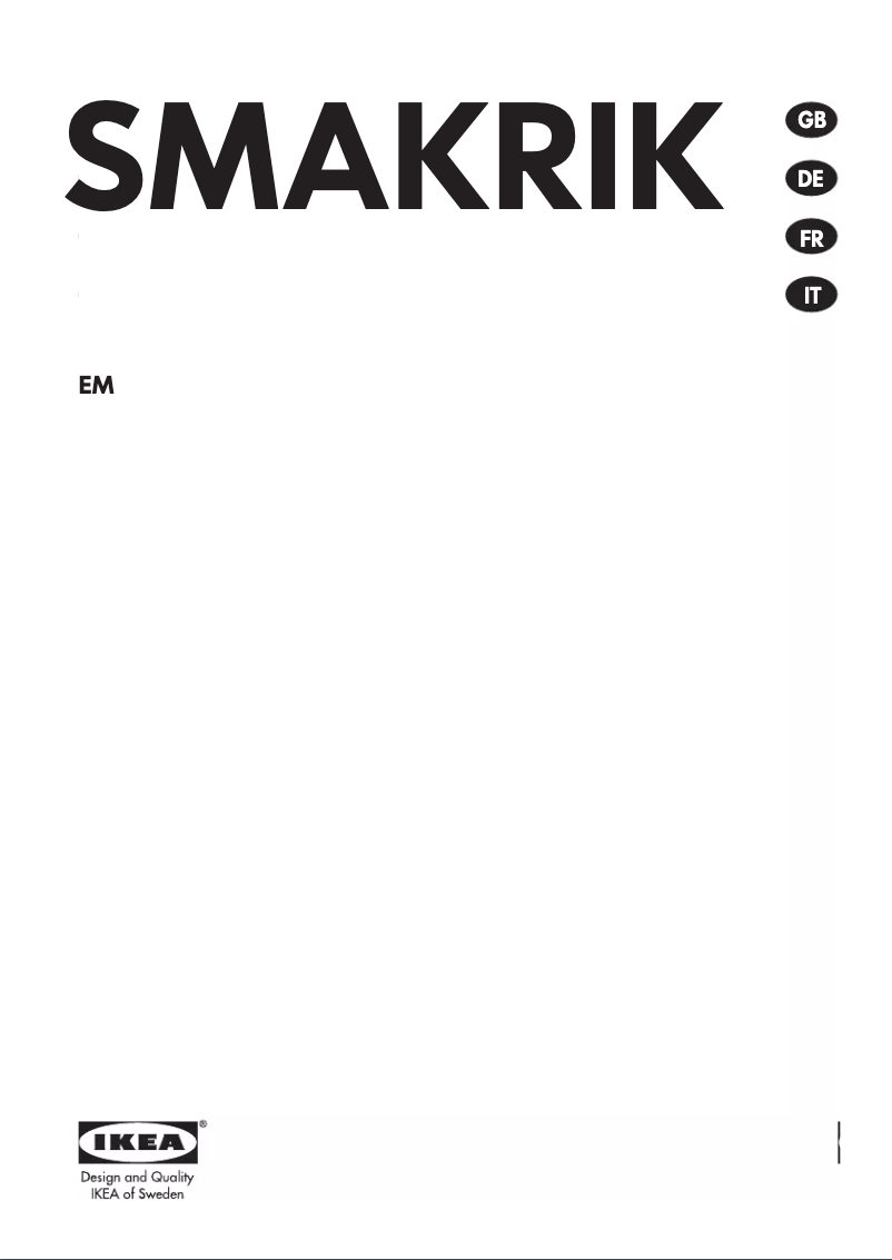 Page 1 de la notice Manuel utilisateur Ikea Smakrik EM